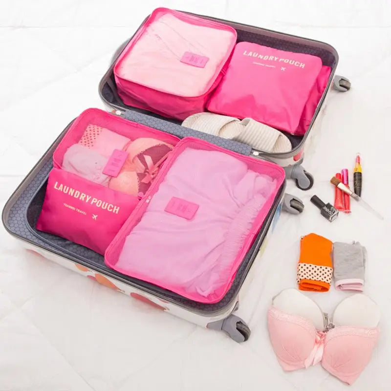 6pcs Set Travel Storage Bags Suitcase Packing Set Storage Cases