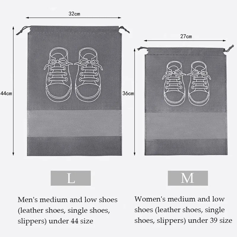 10pcs Shoes Storage Organizer Bags Non-woven Travel Portable Closet