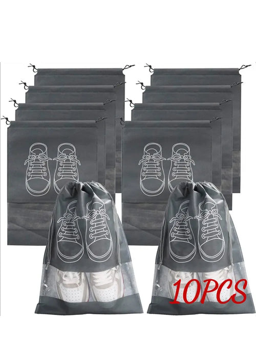 10pcs Shoes Storage Organizer Bags Non-woven Travel Portable Closet