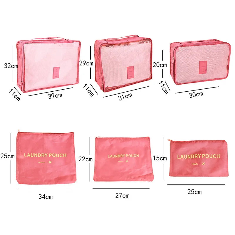 6pcs Set Travel Storage Bags Suitcase Packing Set Storage Cases