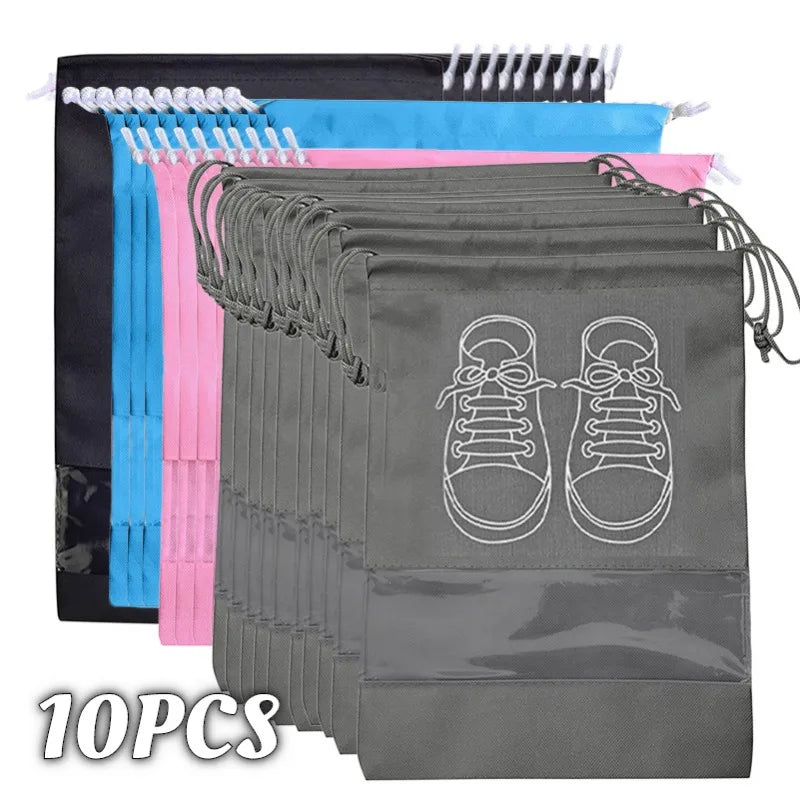 10pcs Shoes Storage Organizer Bags Non-woven Travel Portable Closet