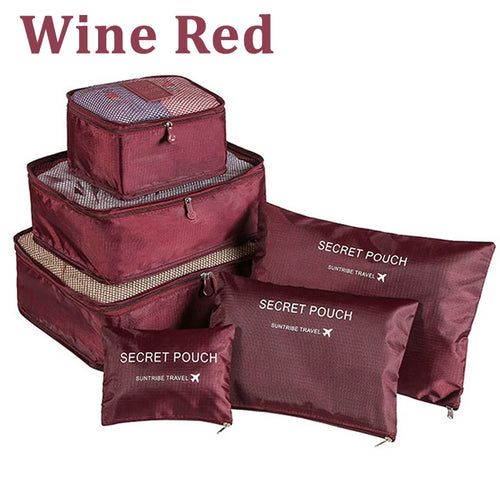 6pcs Set Travel Storage Bags Suitcase Packing Set Storage Cases