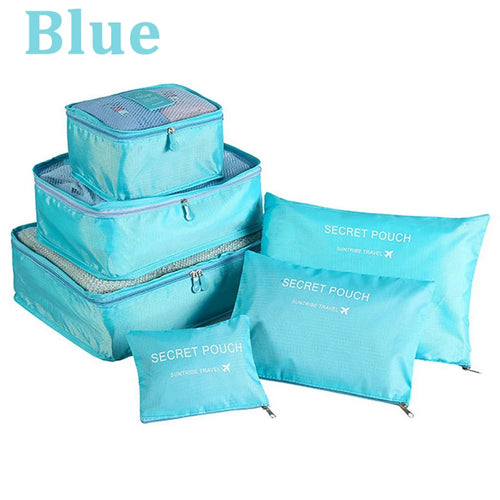 6pcs Set Travel Storage Bags Suitcase Packing Set Storage Cases