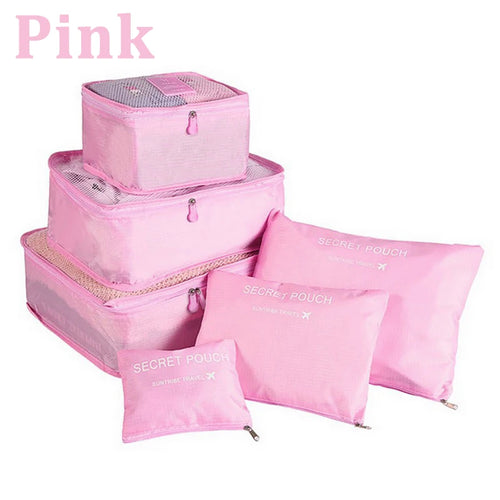 6pcs Set Travel Storage Bags Suitcase Packing Set Storage Cases