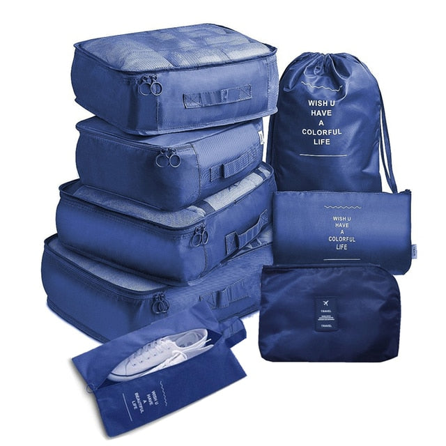 8Pcs/set  Packing Cubes Travel Organizer
