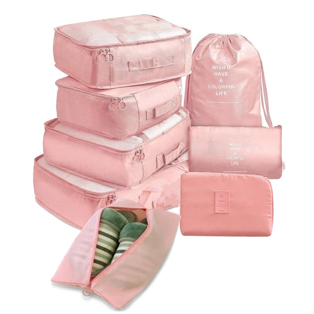 8Pcs/set  Packing Cubes Travel Organizer
