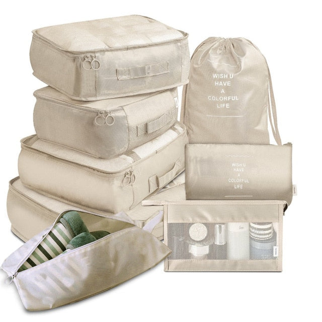 8Pcs/set  Packing Cubes Travel Organizer