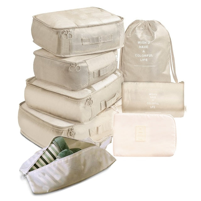 8Pcs/set  Packing Cubes Travel Organizer
