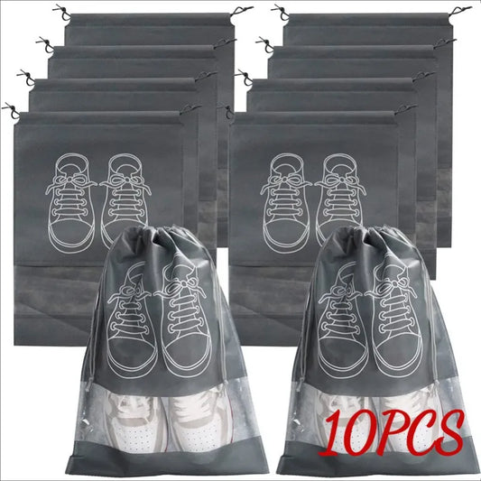 10pcs Shoes Storage Organizer Bags Non-woven Travel Portable Closet