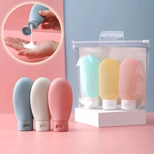 3Pcs/Set Refillable Bottle 60ml 100ml Soft Silicone Lotion Container
