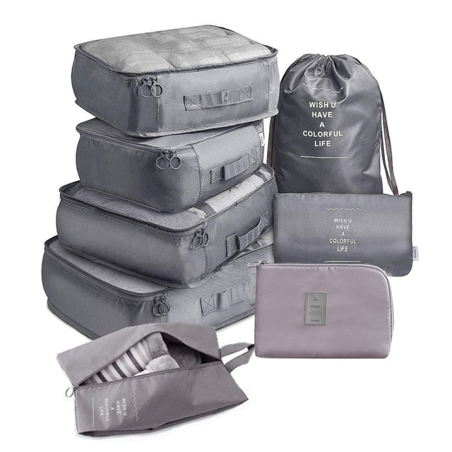 8Pcs/set  Packing Cubes Travel Organizer