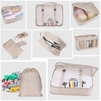 8Pcs/set  Packing Cubes Travel Organizer